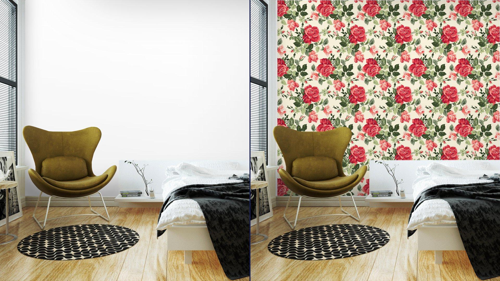 Fotomurales mexico papeles pintados fancy rose wallpaper 2 - Papel Tapiz Fancy Rose Fondo Blanco 01