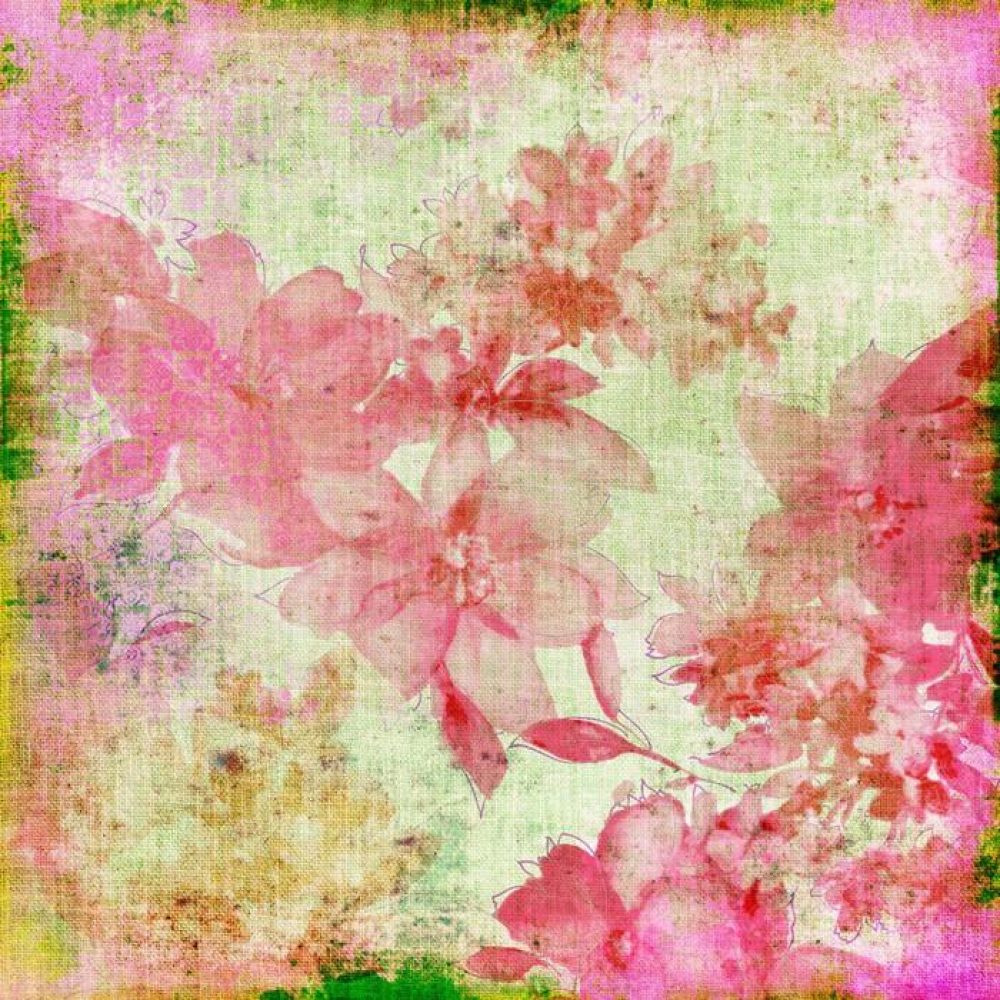 VINTAGE PAPER FLORAL ROSA 1000x1000 - Fotomural Tapiz Floral Color Rosa 01